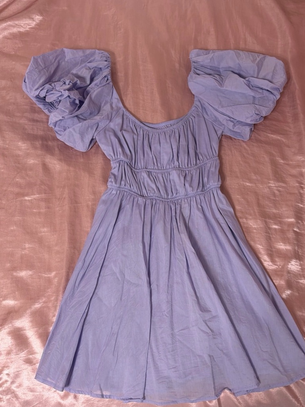 B Darlin Lavender Puff-Sleeve Mini Dress